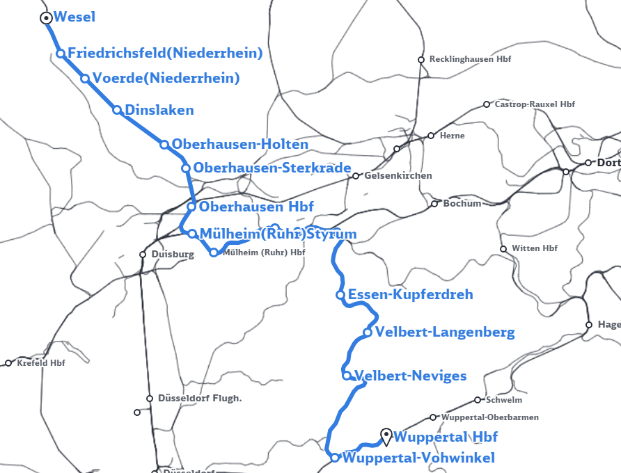 Streckenverlauf RE49